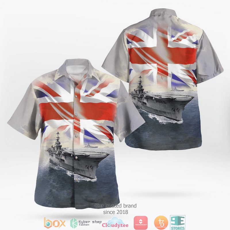 Royal Navy HMS Bulwark R08 Centaur Class Hawaiian Shirt