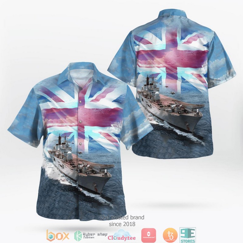 Royal Navy HMS Hermes R12 Centaur Class Hawaiian Shirt