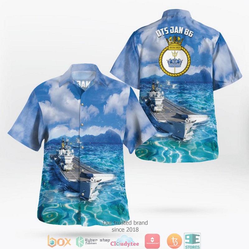 Royal Navy HMS Prince of Wales R09 Hawaiian Shirt, Short