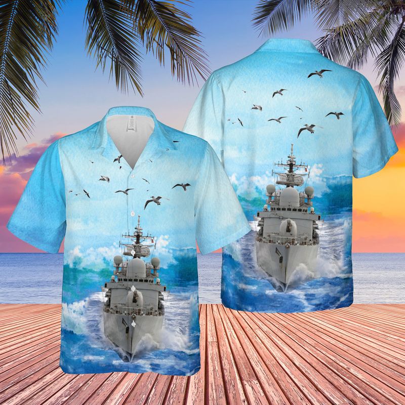 Royal Navy HMS Leeds Castle P258 Hawaiian Shirt