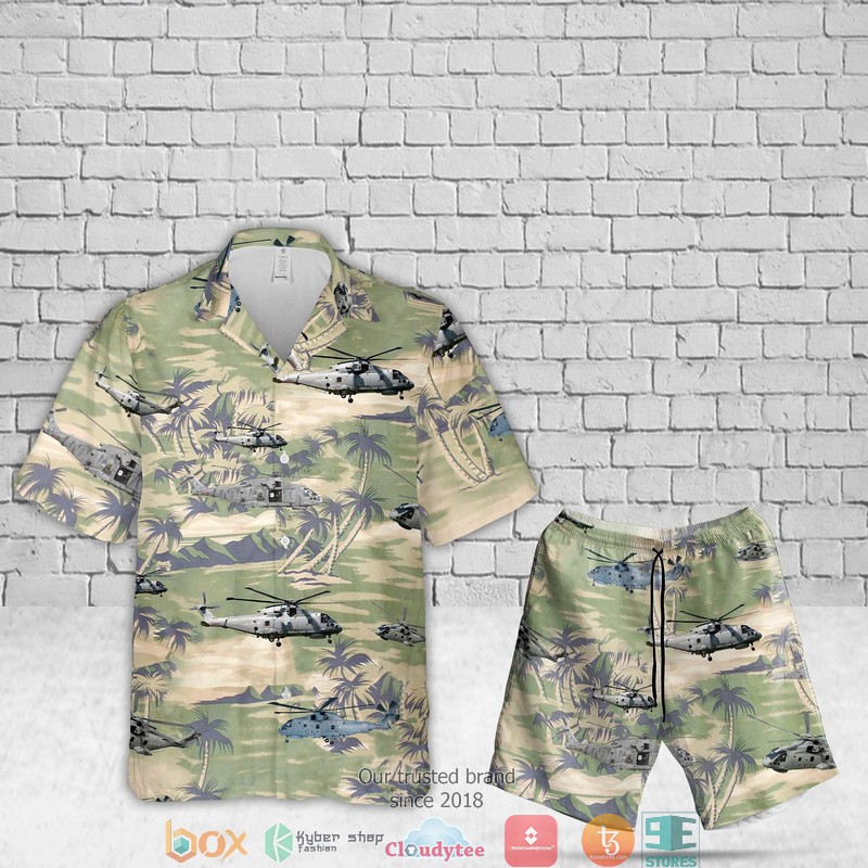 Royal Navy MERLIN HM MK4 Short Sleeve Hawaiian Shirt