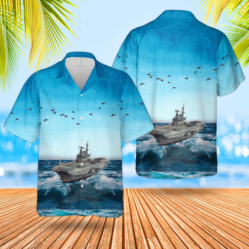 Royal Navy RN HMS Illustrious R06 Invincible-class aircraft carrier Hawaiian Shirt