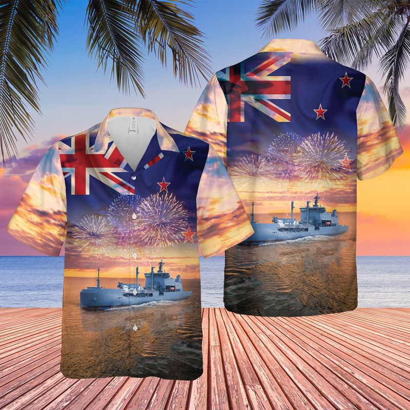 Royal New Zealand Navy HMNZS Canterbury L421 Hawaiian Shirt