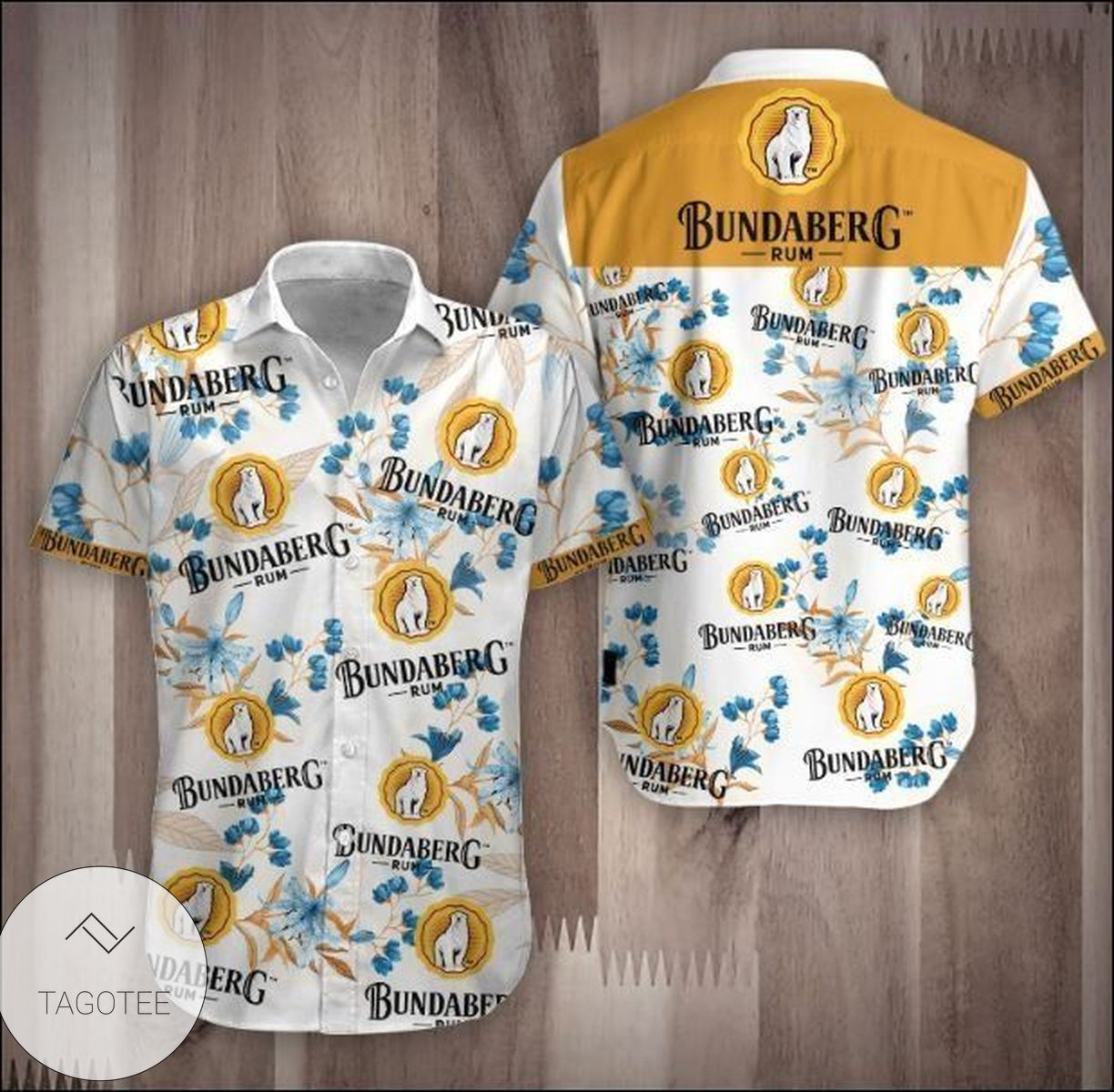 Rum Bundaberg Hawaiian Graphic Print Short Sleeve Hawaiian Casual Shirt