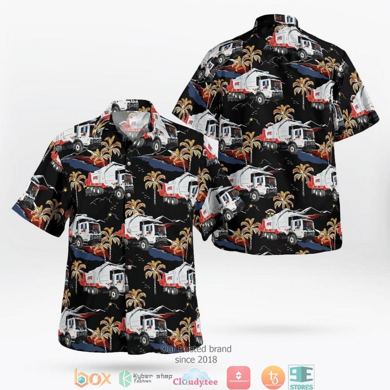 Rumpke Waste n Recycling Roll Off Truck Hawaiian Shirt