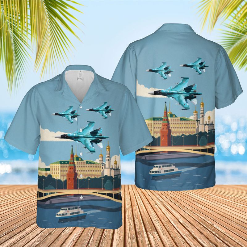 Russian Air Force Sukhoi Su-35S Hawaiian Shirt