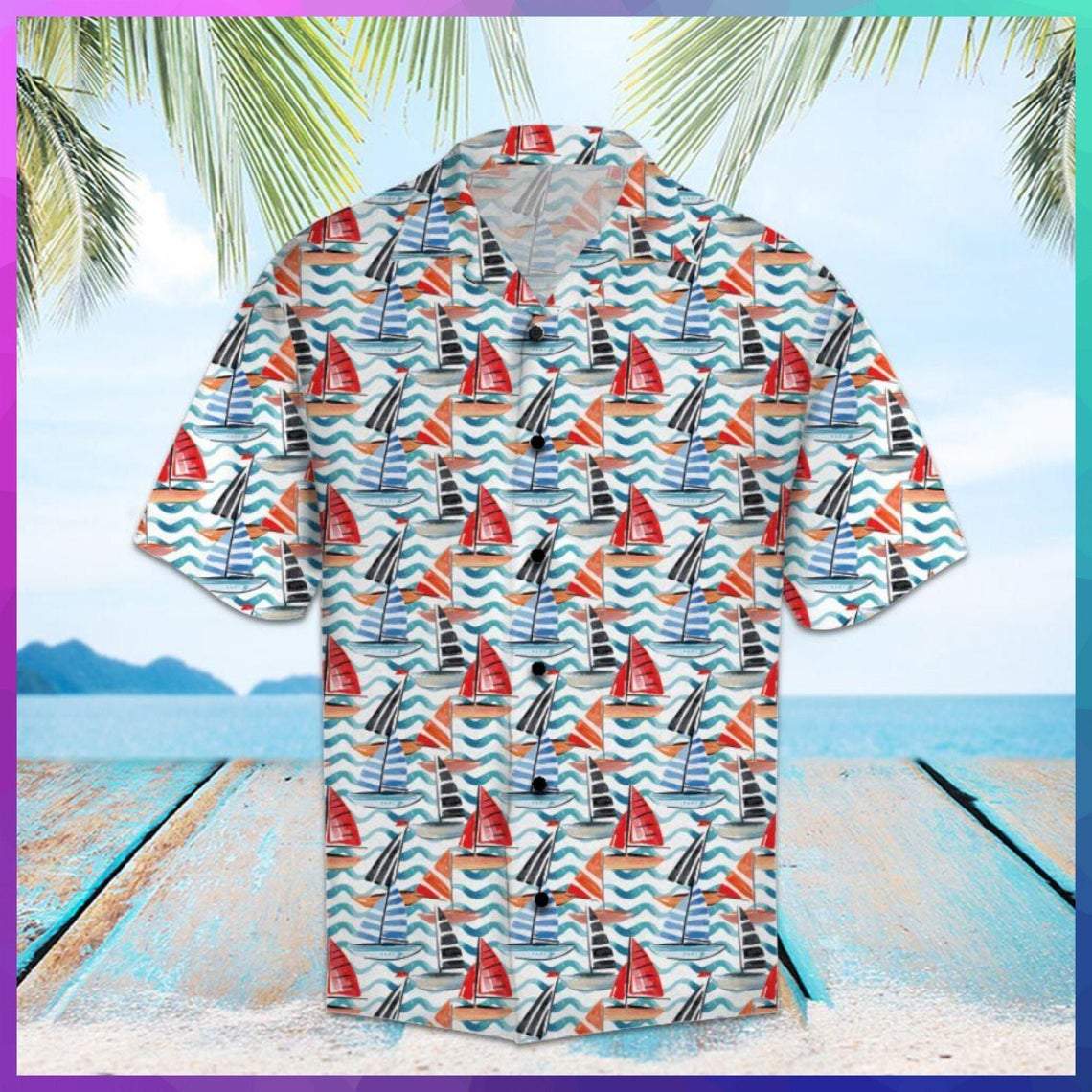 Sailor Jerry Rum Palm Tree Hawaiian Shirt