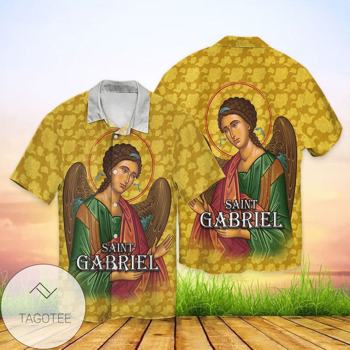 Saint Micheal Archangel Micae Jesus Above All Saint Michael Told Me That I Must Be A Good Child  Graphic Print Short Sleeve Hawaiian Casual Shirt