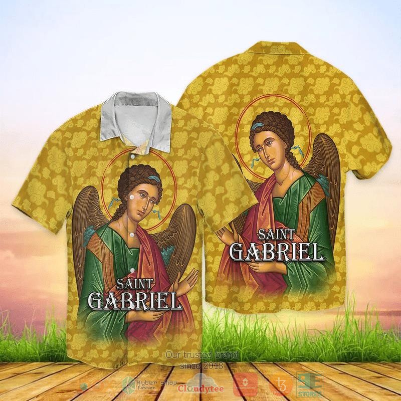 Saint Micheal Archangel Micae Jesus Above All Saint Michael Told Me That I Must Be A Good Child Short Sleeve Hawaiian shirt