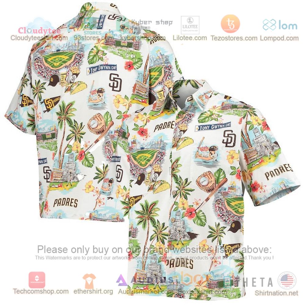 San Diego Padres Button-Up Scenic Hawaiian Shirt