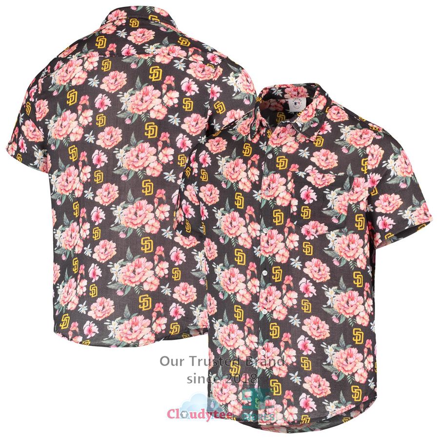 San Diego Padres Floral Button-Up Hawaiian Shirt