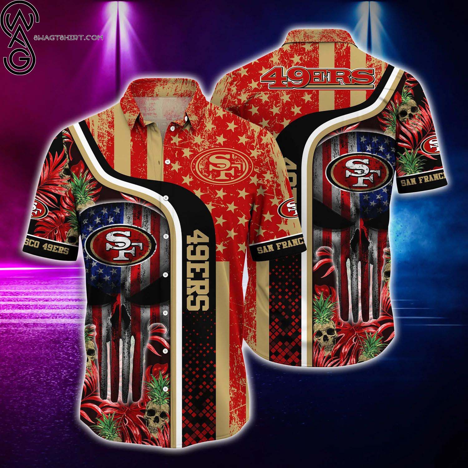 San Francisco 49ers And Mickey Mouse Sports Fan All Over Print Hawaiian Shirt