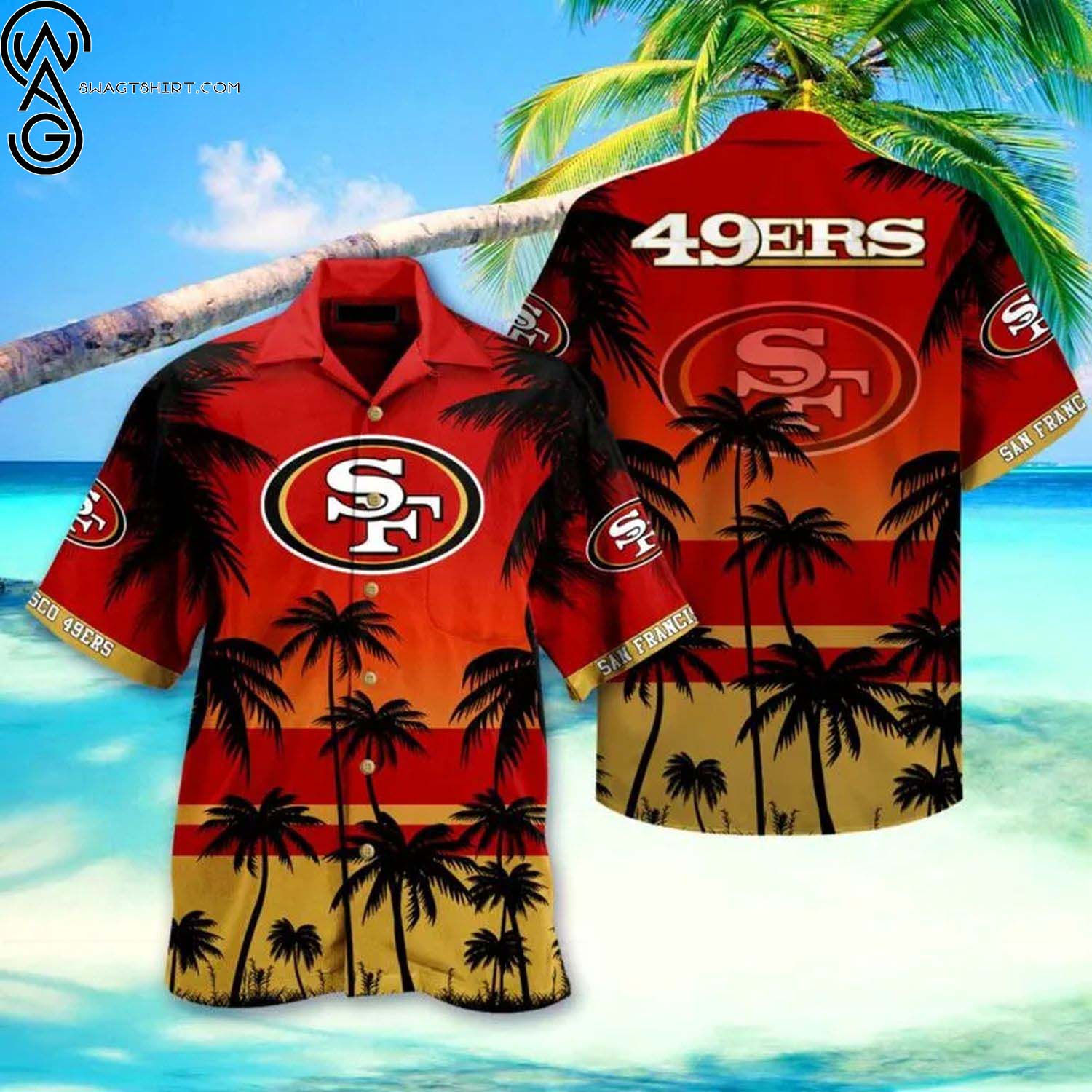 San Francisco 49ers Coconut Trees Summer Aloha Hawaiian Shirt