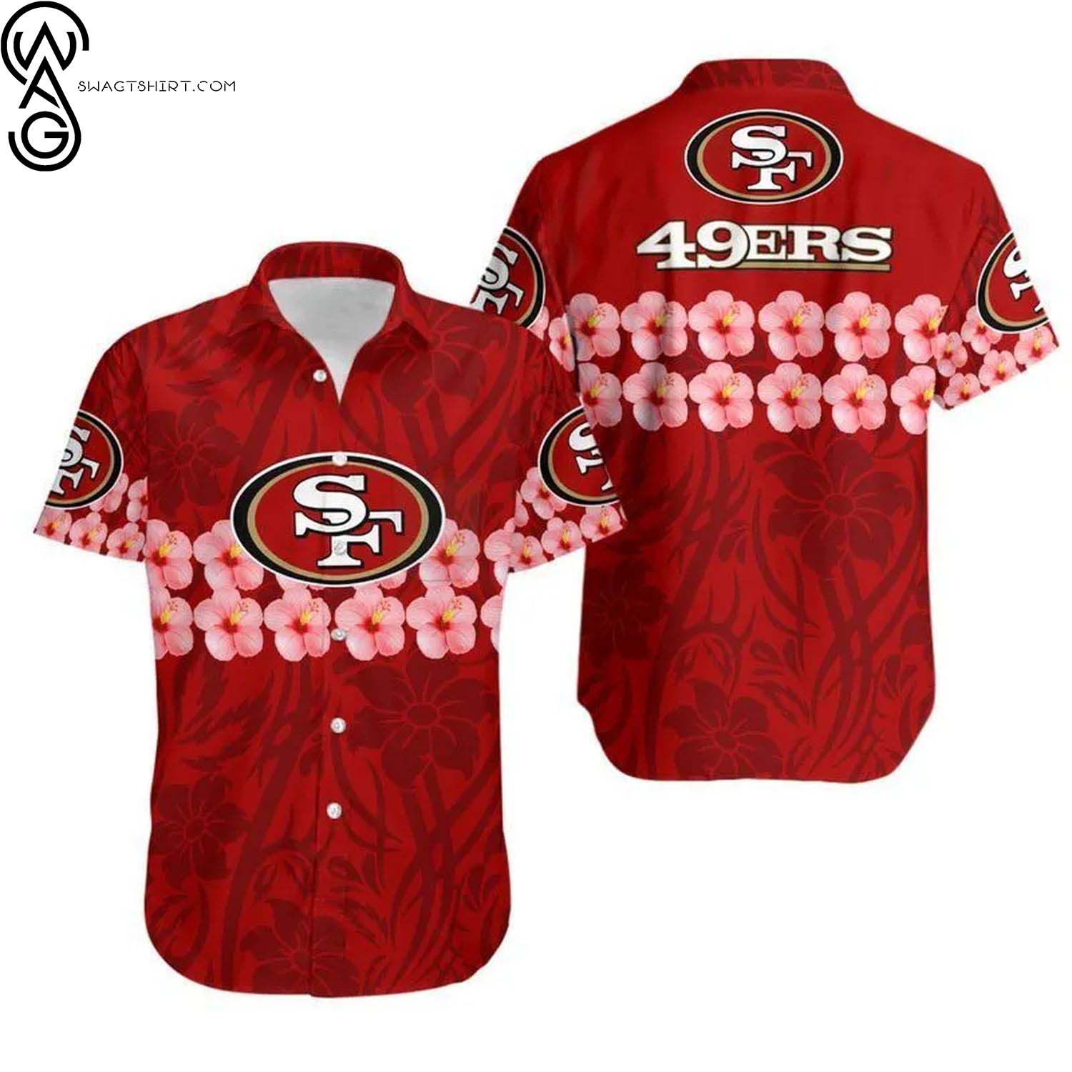 San Francisco 49ers Floral Summer Aloha Hawaiian Shirt