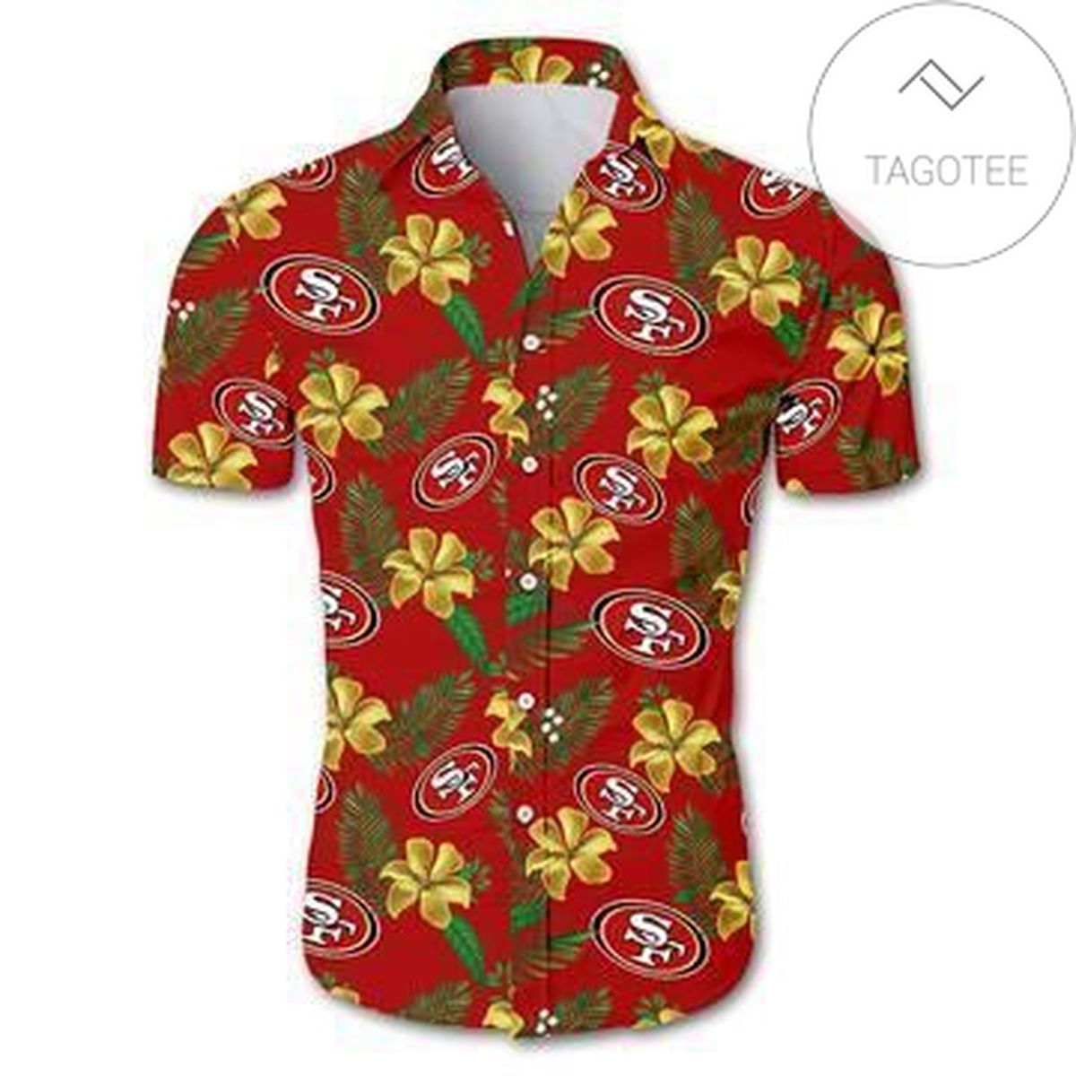 San Francisco 49ers Hawaiian Shirt Floral Button Up Slim Fit Body