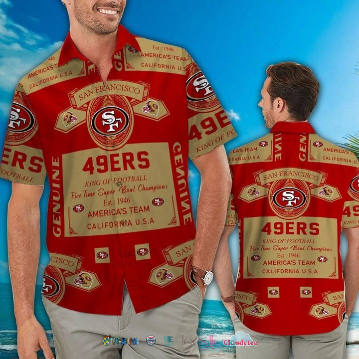 San Francisco 49ers Ocean Fishes Hawaiian Shirt Beach Short