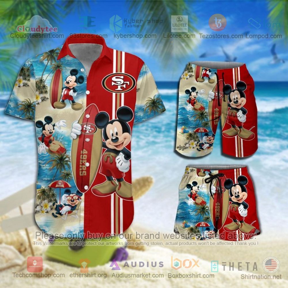 San Francisco 49ers Mickey Mouse NFL Hawaiian Shirt, Short