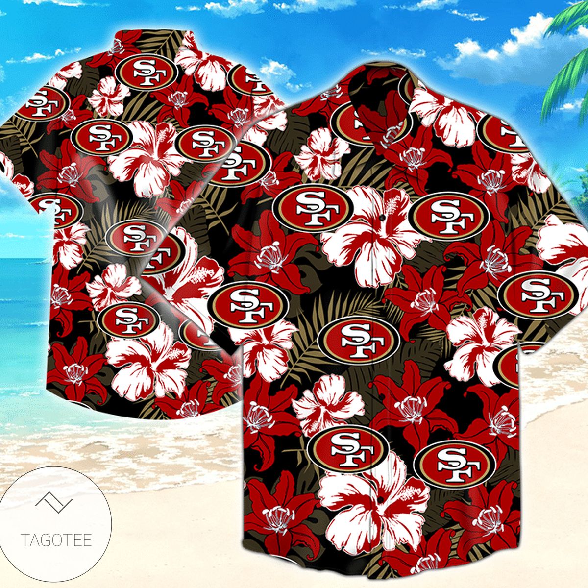 San Francisco 49ers Nfl Authentic Hawaiian Shirt 2022 3d