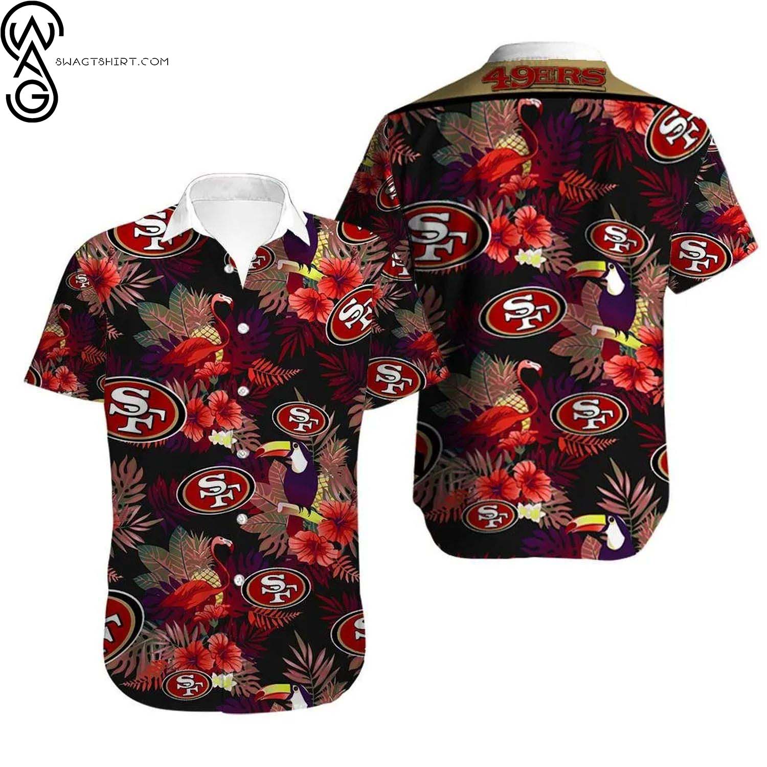 San Francisco 49ers Skull Floral Summer Aloha Hawaiian Shirt