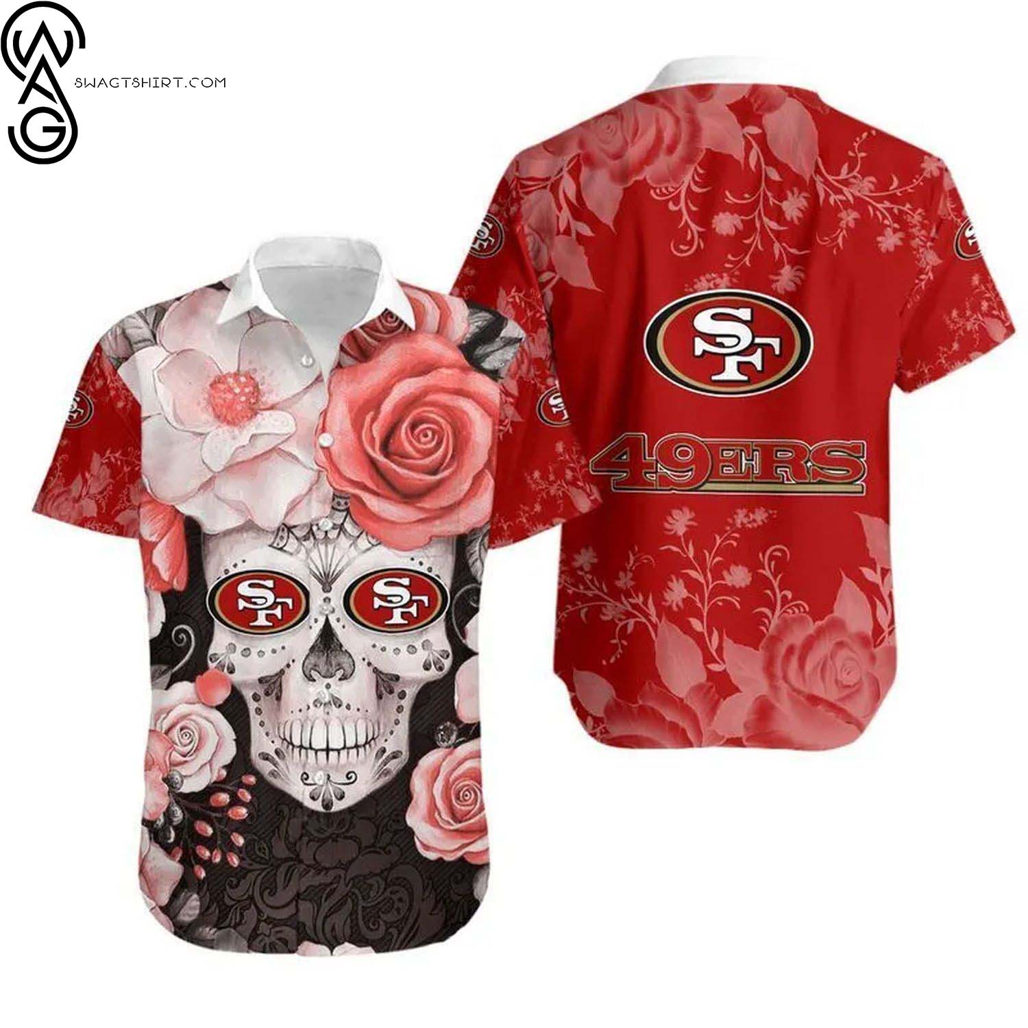 San Francisco 49ers Snake And Skull Summer Aloha Hawaiian Shirt