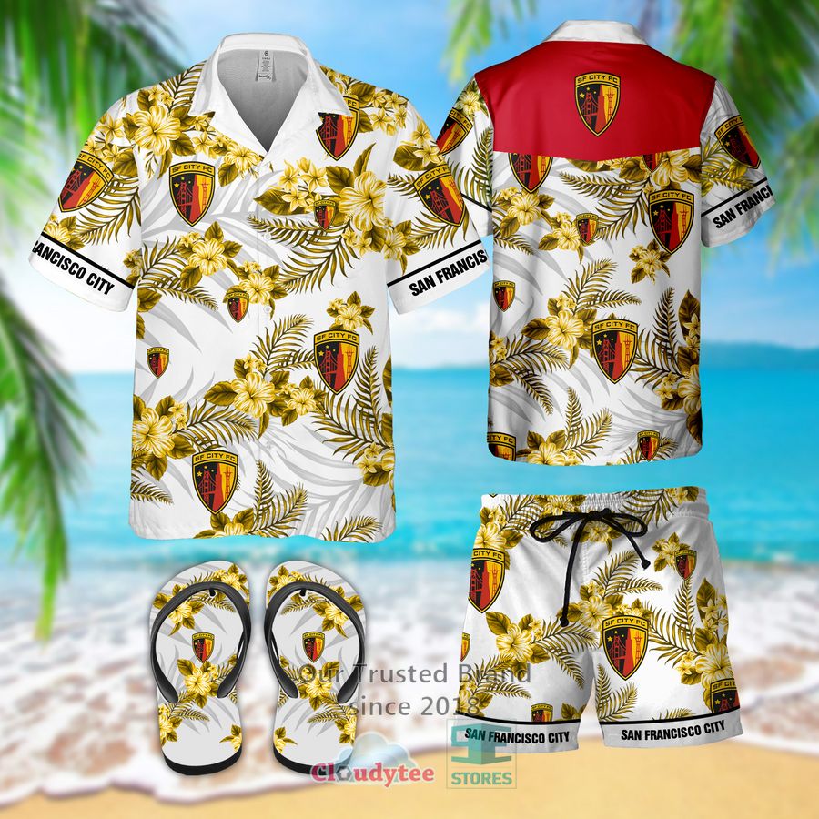 San Francisco 49ers FOCO Paradise Floral Button-Up Hawaiian Shirt