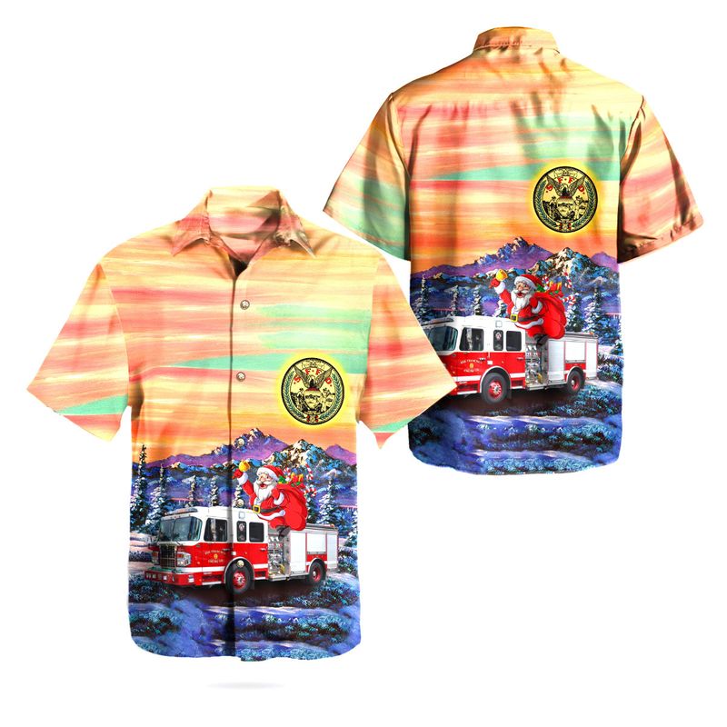 San Francisco Fire Department SFFD Guardian Fireboat Christmas Hawaiian Shirt