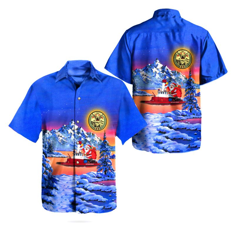 San Francisco Fire Department SFFD Fire Engine Christmas Hawaiian Shirt