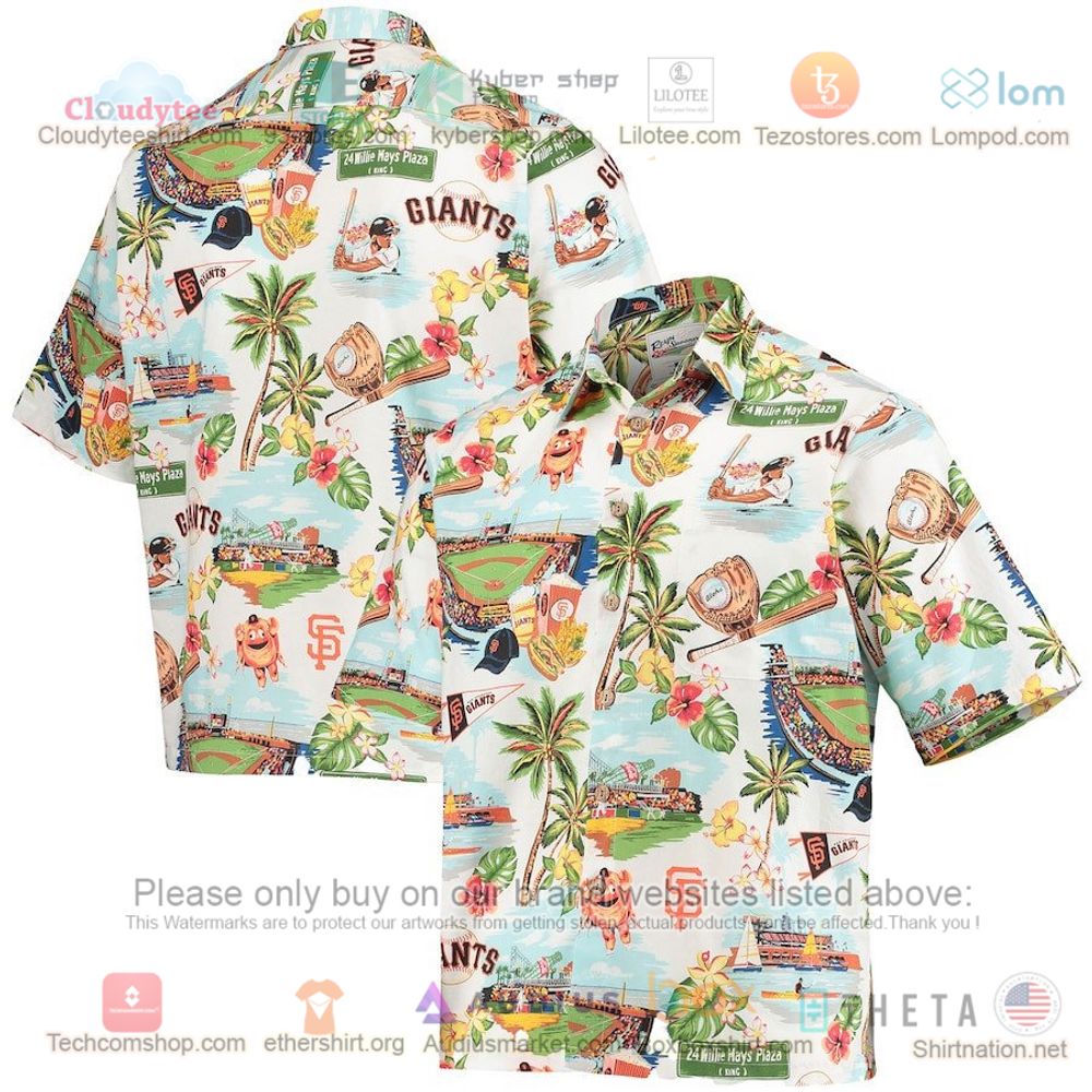 San Francisco Giants FOCO Floral Linen Button-Up Hawaiian Shirt