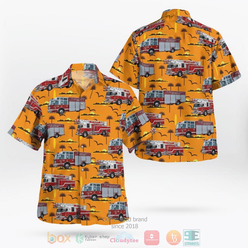 San Mateo County California San Mateo County Fire Department Hawaiian Shirt