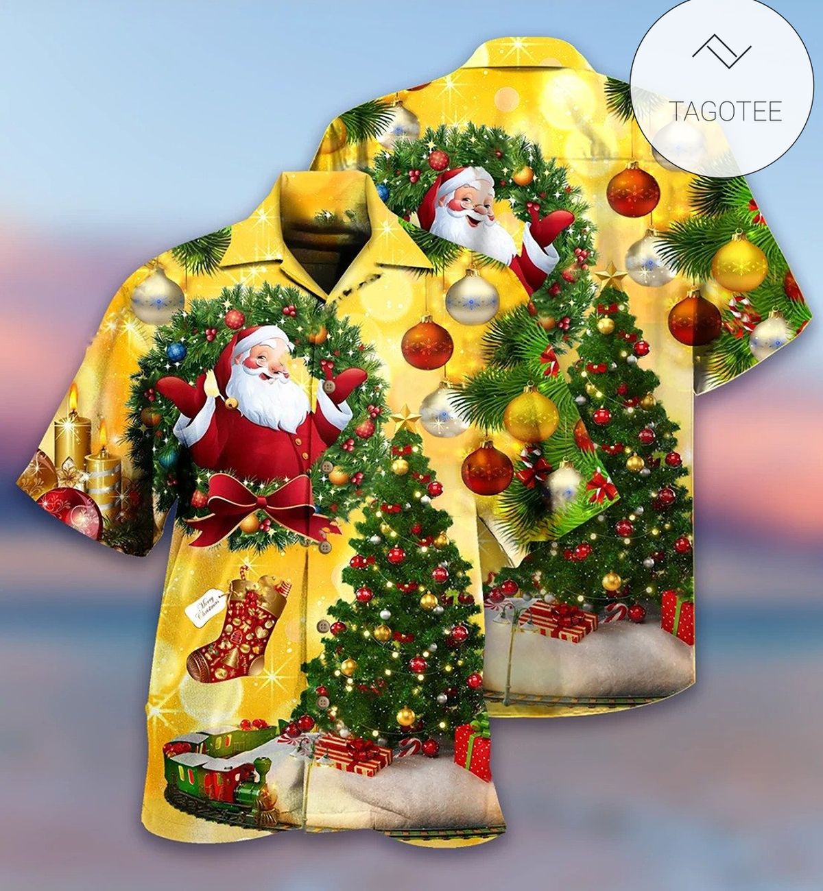 Santa Claus And Reindeer In Space Christmas Hawaiian Shirt