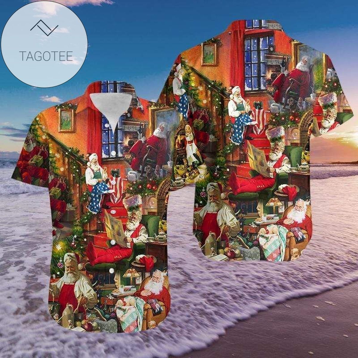 Santa Claus Hawaiian Shirt 3d T Shirt