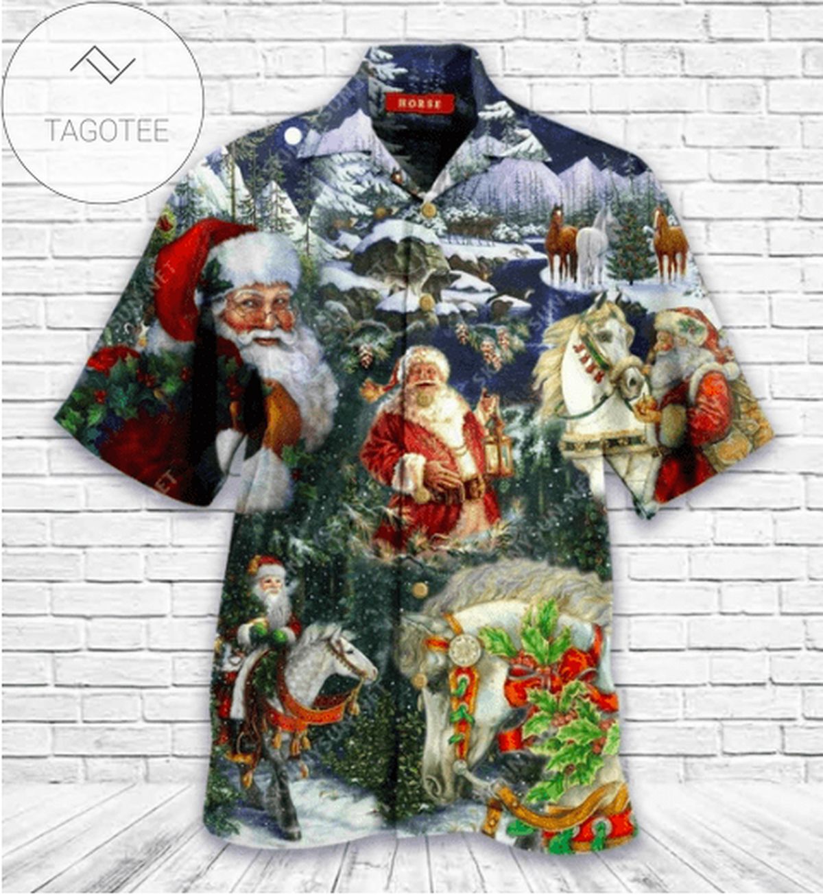 Santa Claus Love Guitar Hawaiian Aloha Shirts