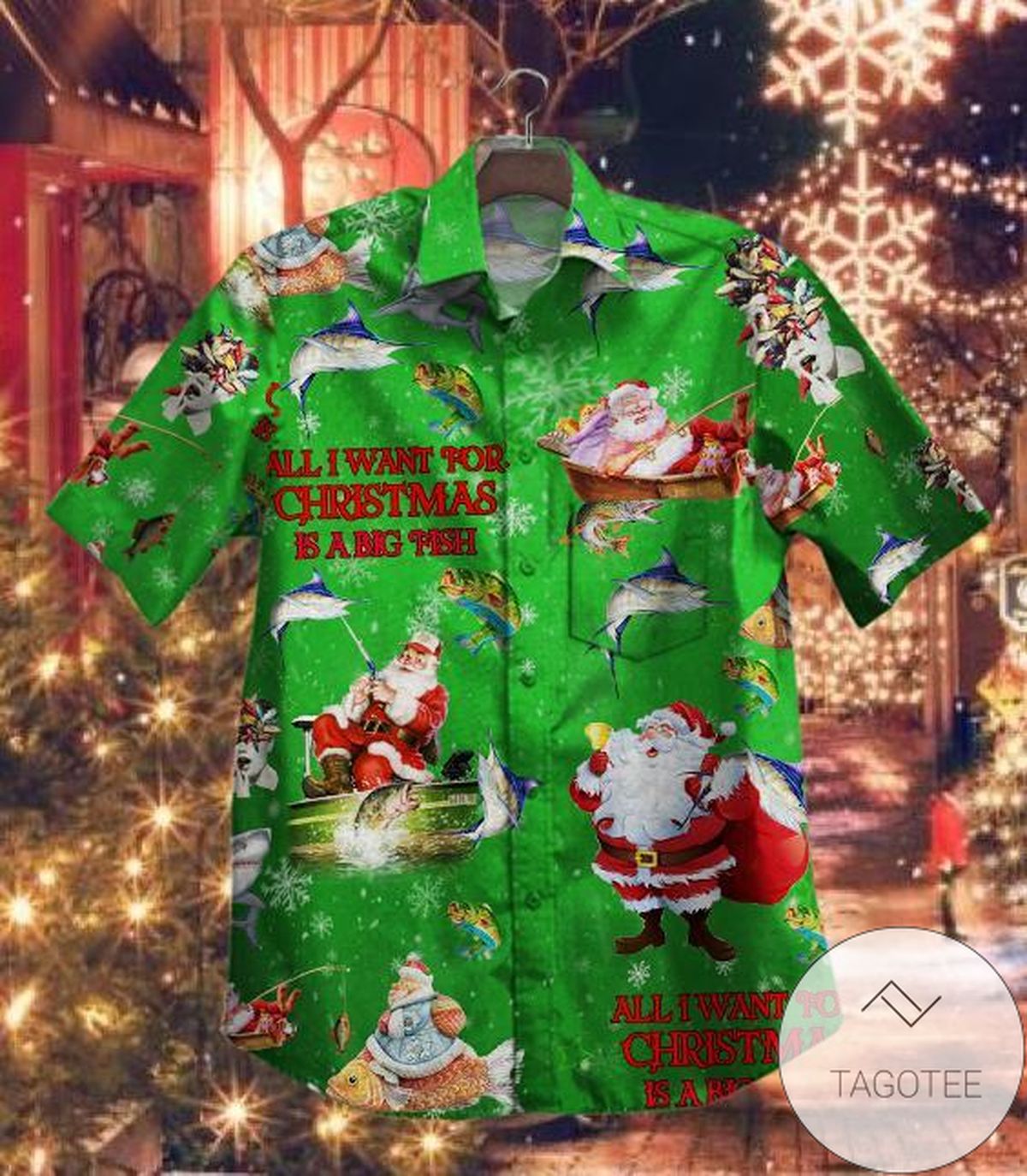 Santa Clause Gets Lit Hawaiian Shirt 3d T Shirt