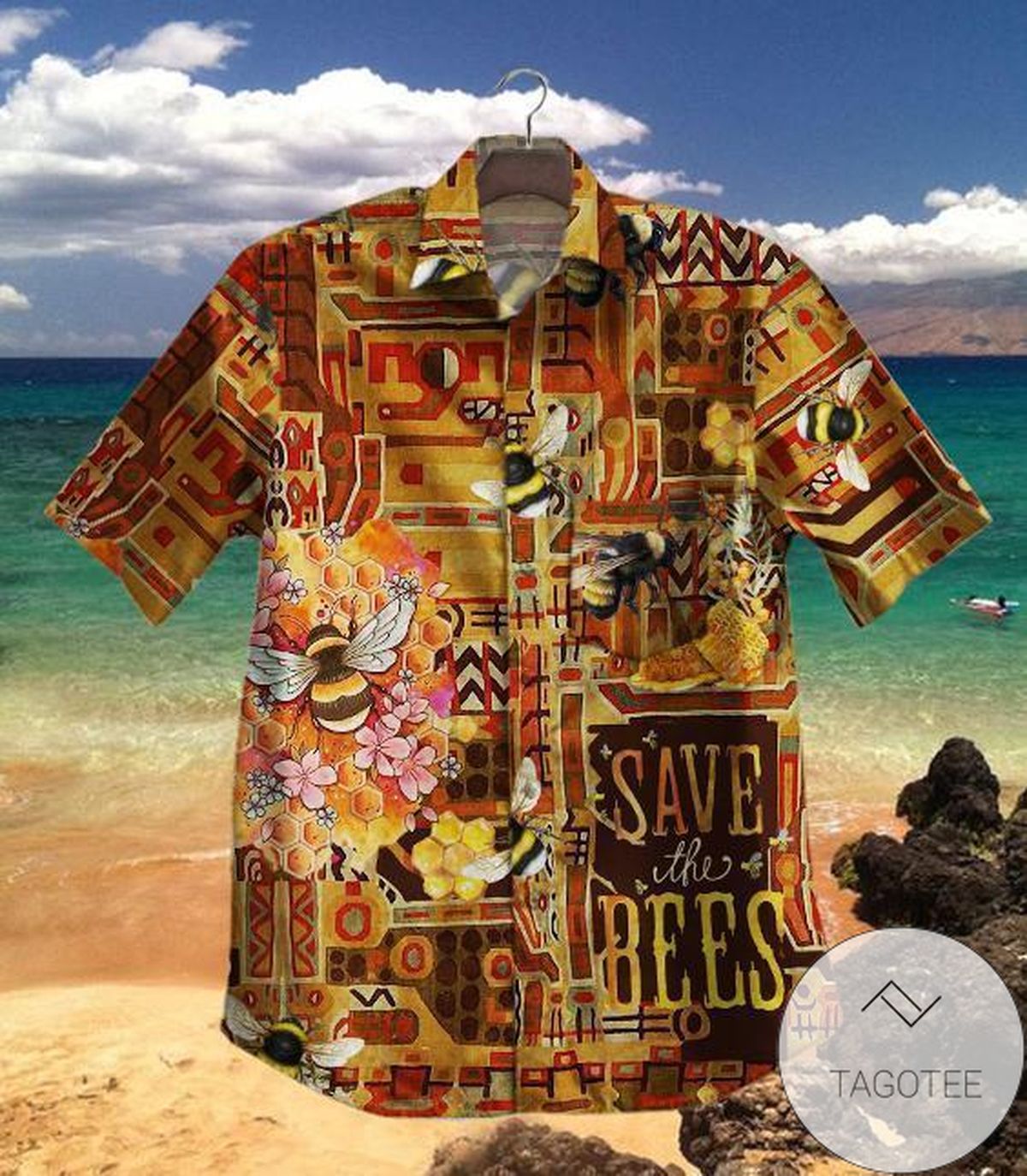 Savannah Vacation Hawaiian Graphic Print Short Sleeve Hawaiian Casual Shirt