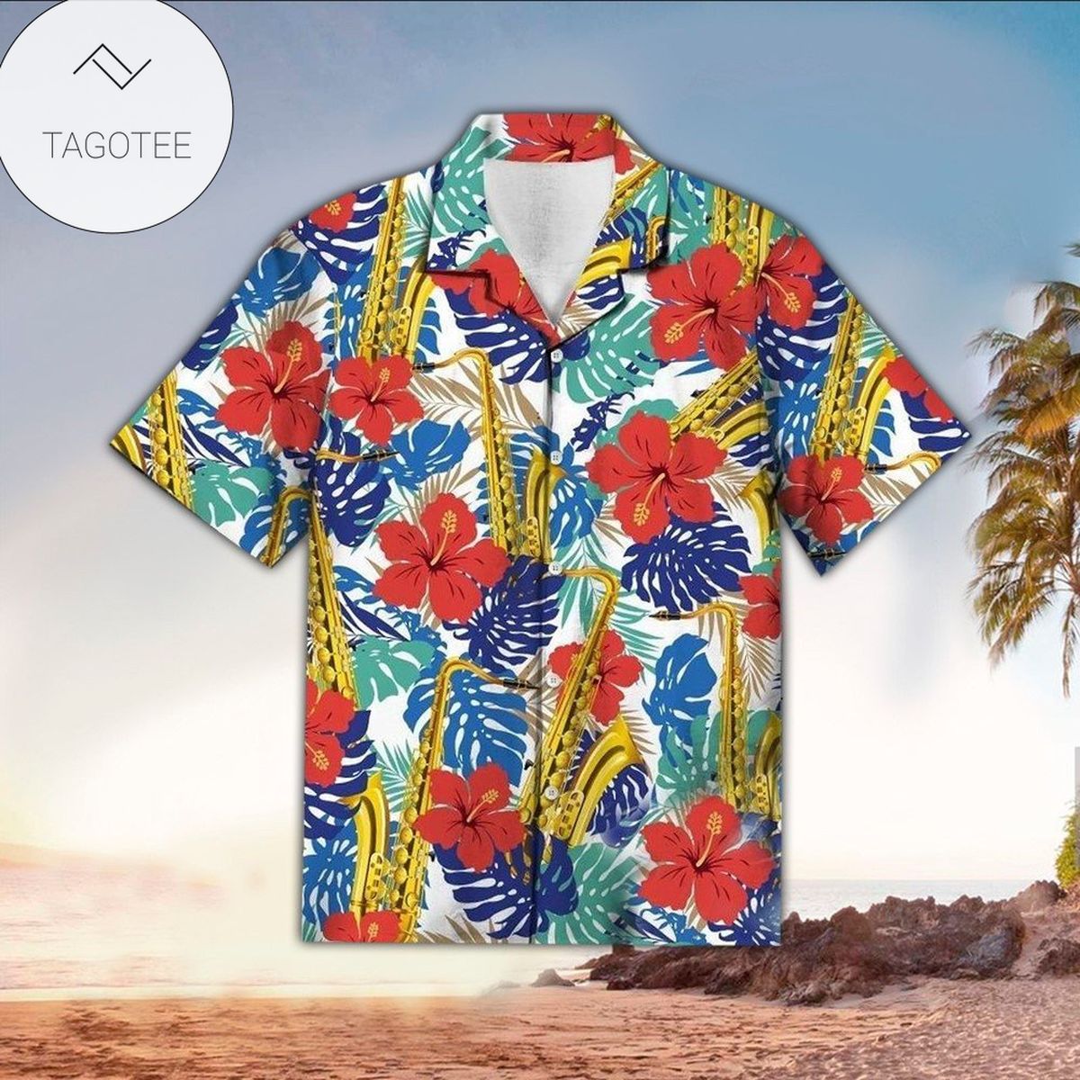 Saxophone Aloha Shirt Perfect Hawaiian Shirt For Saxophone Lover