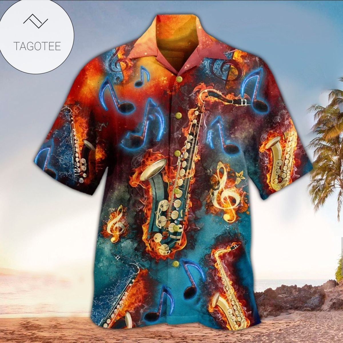 Saxophone Hawaiian Shirt Perfect Saxophone Clothing