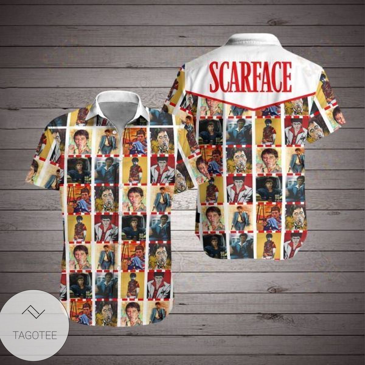 Scarface Summary Pineapple All Over Print 3D Short Sleeve Hawaiian Beach Shirt