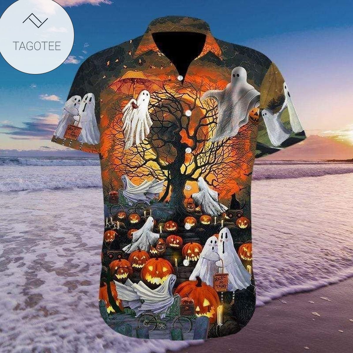 Scary Green Eyes Halloween Horror Hawaiian Shirts