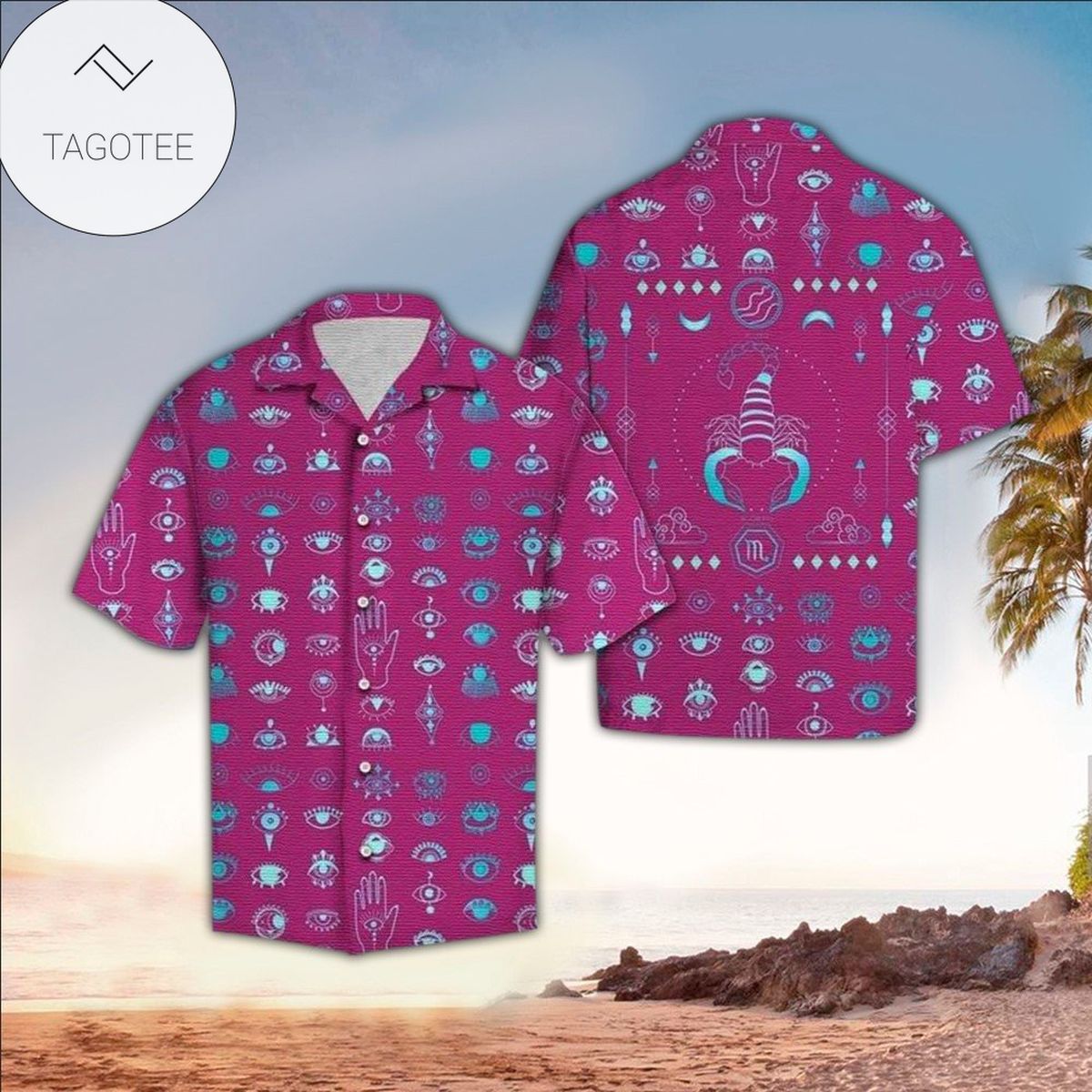 Scorpio Horoscope 3d Hawaiian Shirt For Men With Vibrant Colors And Textures