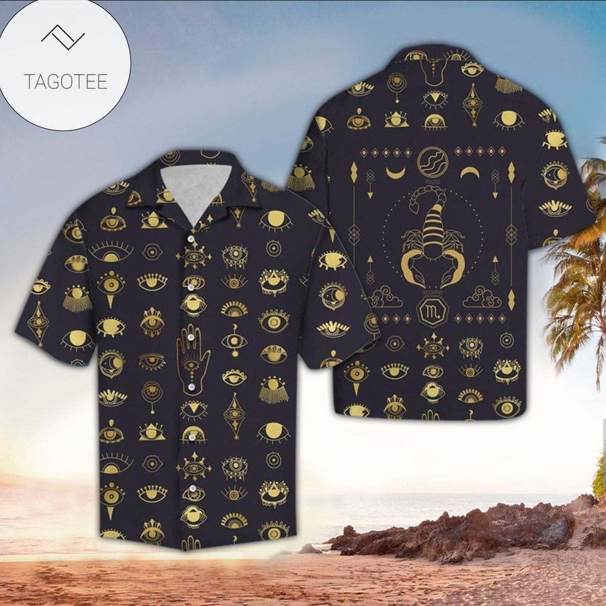 Scorpio Horoscope 3d Hawaiian Shirt For Men With Vibrant Colors And Textures