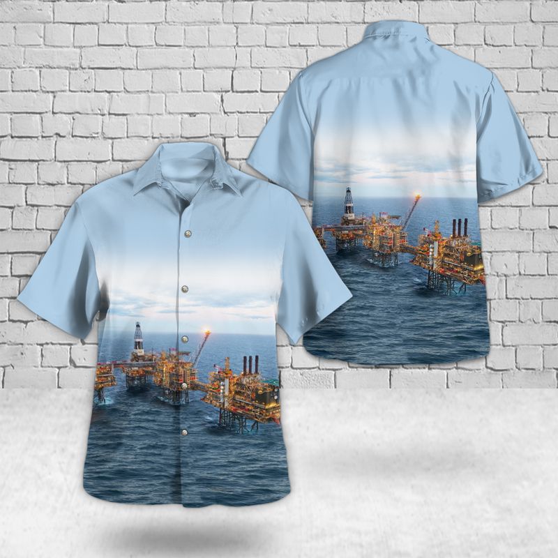 Scotland Offshore Drilling Rig Hawaiian Shirt