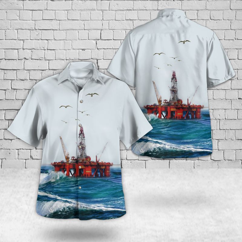 Scotland Buzzard Offshore Drilling Rig Hawaiian Shirt