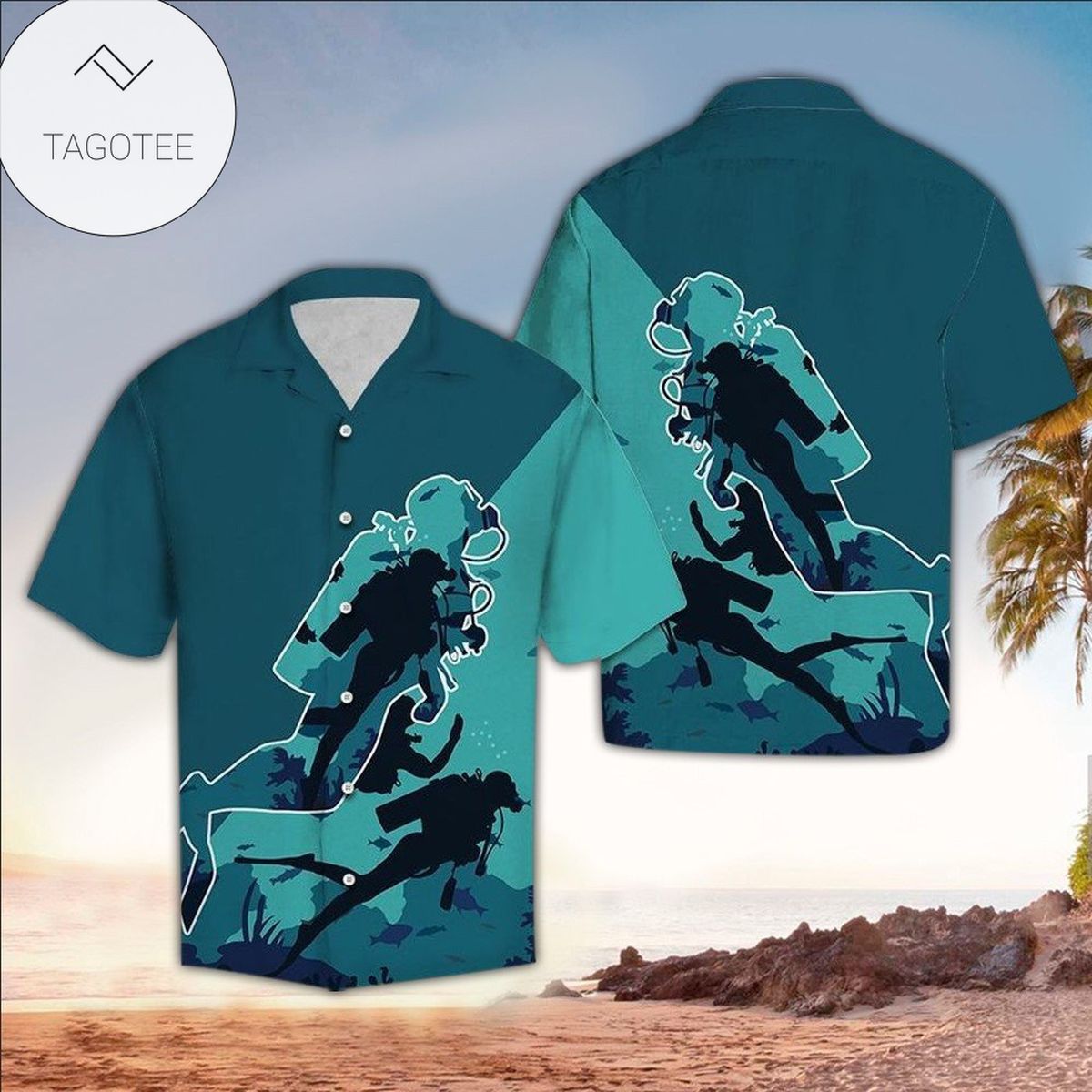 Scuba Diving Helmet Hawaiian Aloha Shirts V