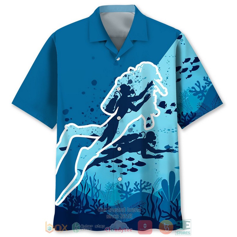 Scuba diving Cartoon Hawaiian Shirt