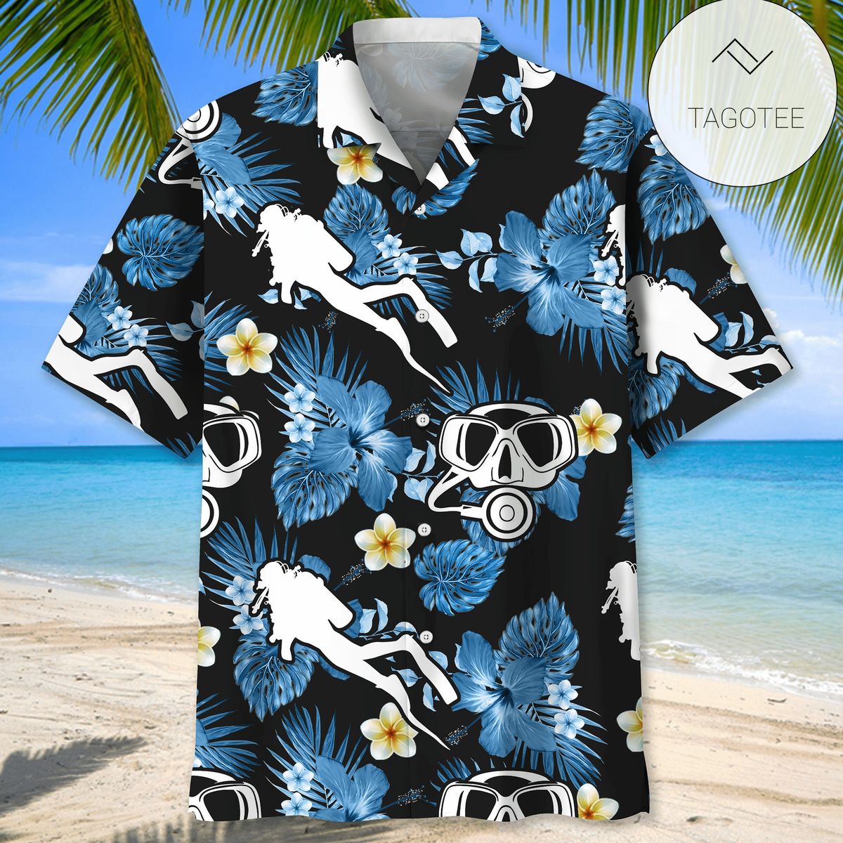 Scuba Diving Under Water Hawaiian Shirt