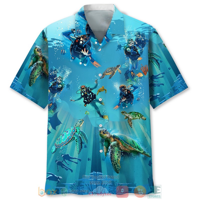 Scuba diving pattern Hawaiian Shirt