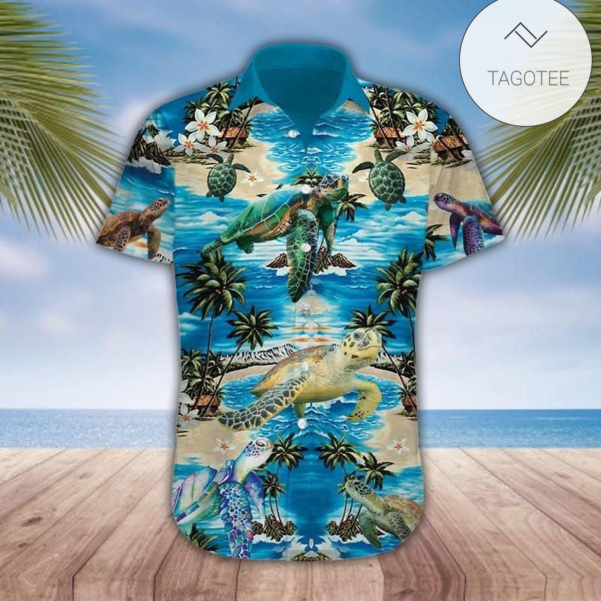 Sea Turtle For Men And Women Graphic Print Short Sleeve Hawaiian Casual Shirt