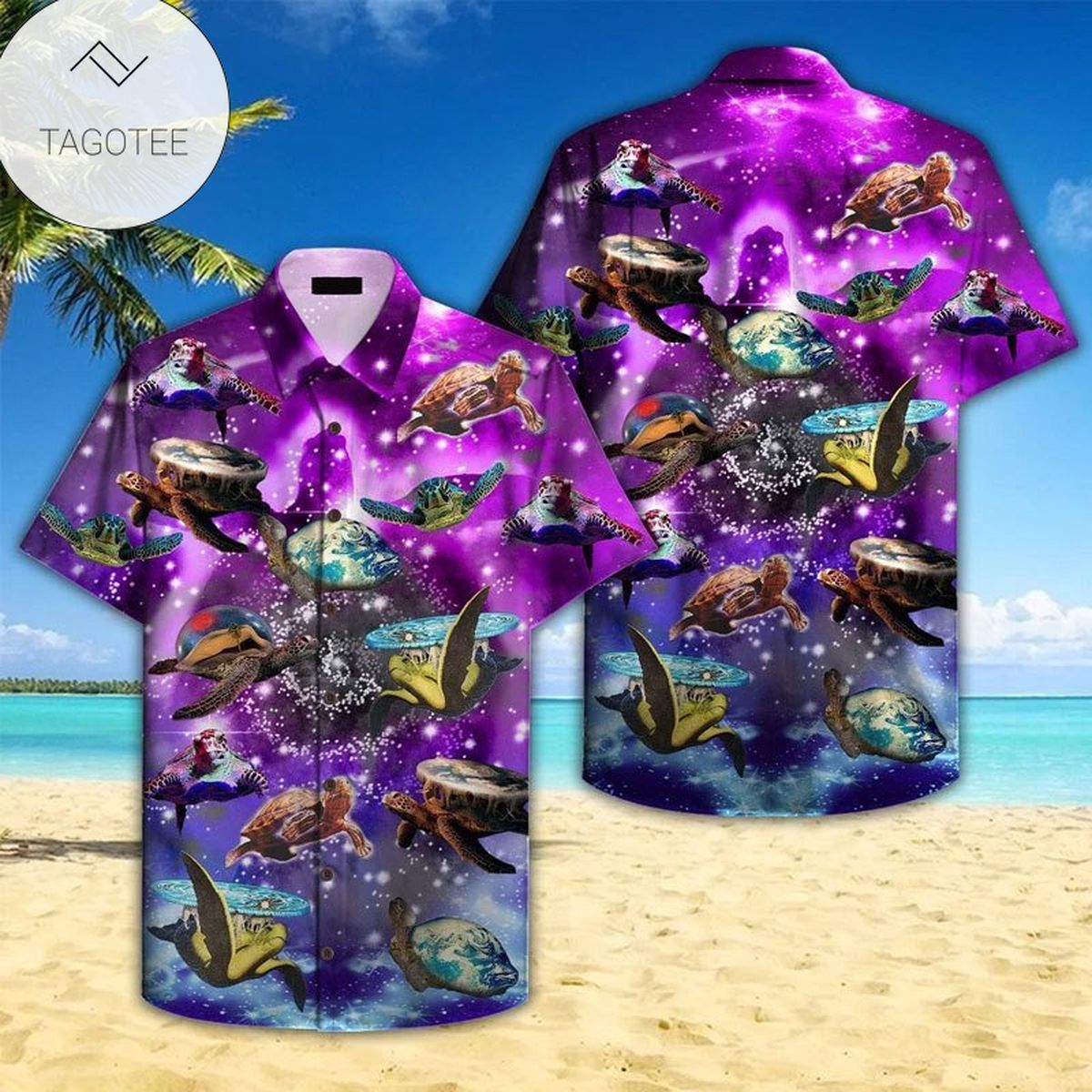 Sea Turtle For Men And Women Graphic Print Short Sleeve Hawaiian Casual Shirt