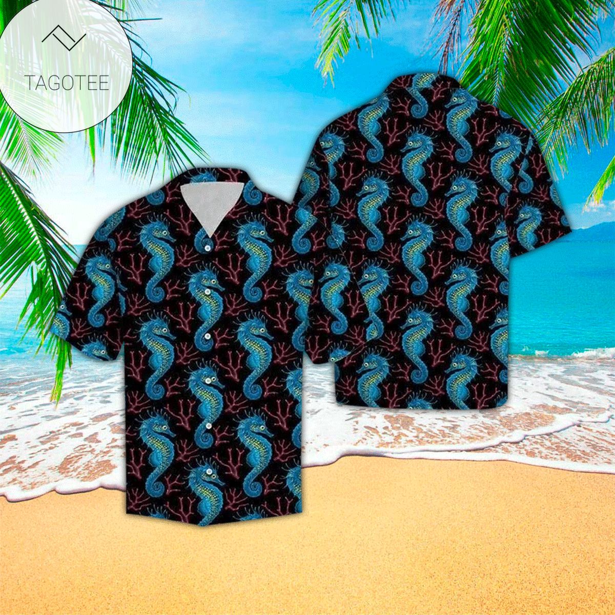 Seahorse Apparel Seahorse Hawaiian Button Up Shirt