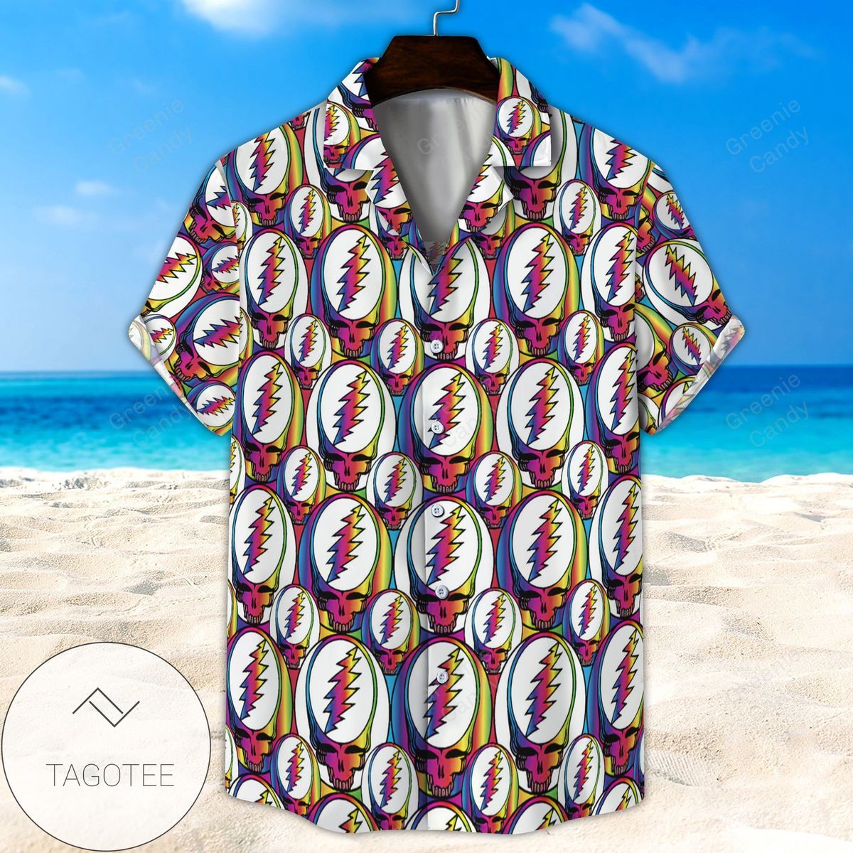 Seamless Grateful Dead Patttern All Over Print 3D Unisex Hawaiian Shirt And Beach Short